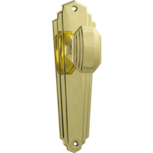 Tradco Elwood Art Deco Knob- Long Backplate (Pair)