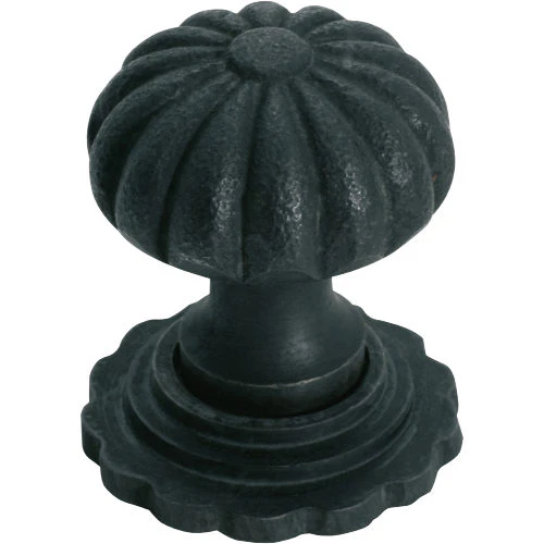 Tradco Iron Fluted Cupboard Knob With Backplate