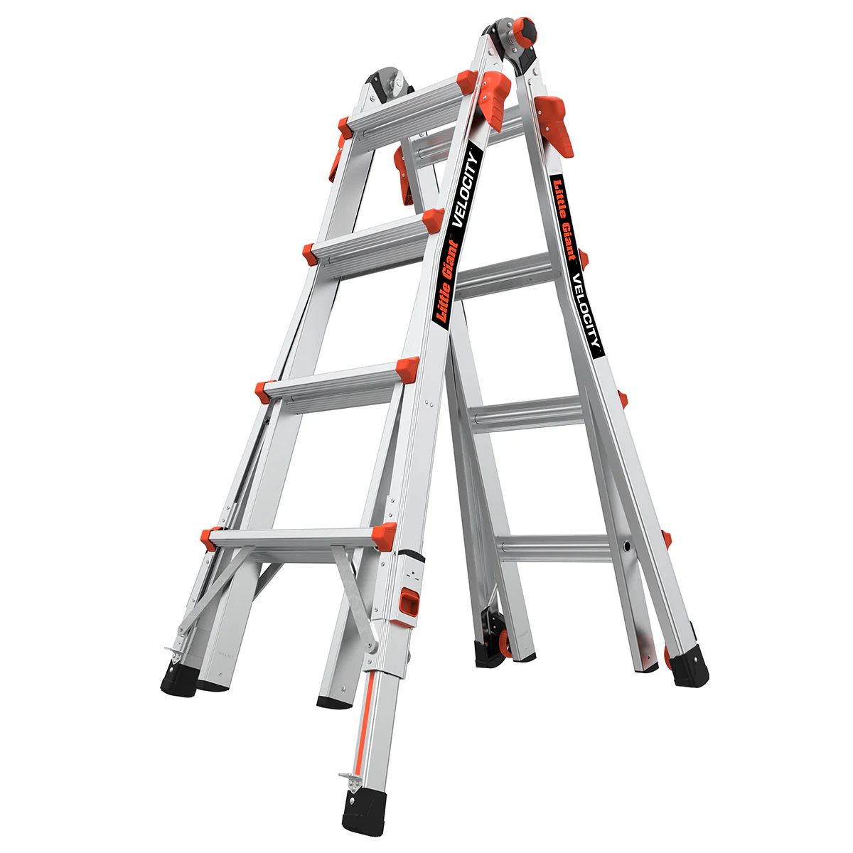 LITTLE GIANT LADDER | Aluminum Velocity Articulating Ladder with Leg Levelers, Type IA, 300lb Load Capacity, Model 17 | #15417-801