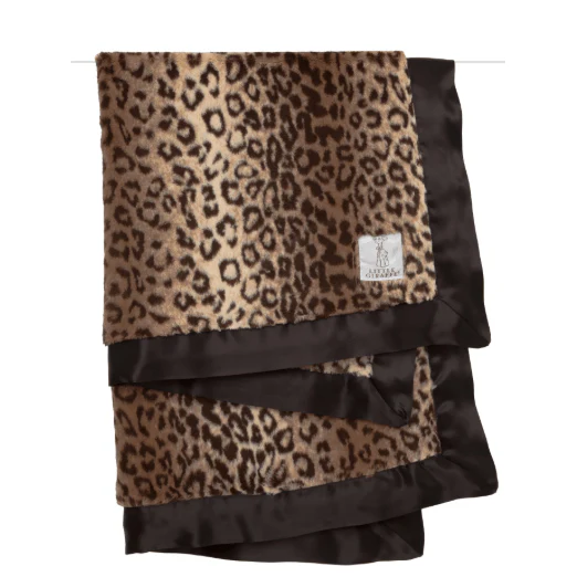 Little Giraffe – Luxe Leopard Baby Blanket – Espresso