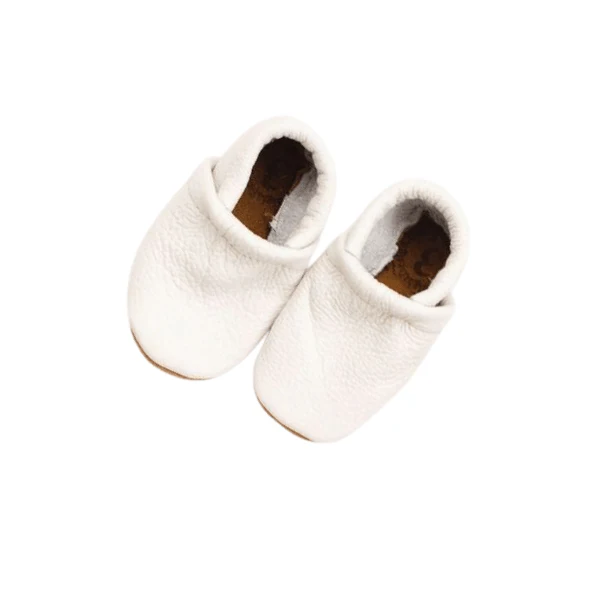 Starry Knight Neutrals Leather Loafers Infant Baby Booties – Milk