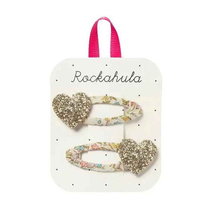 Rockahula Petal Glitter Heart Clips