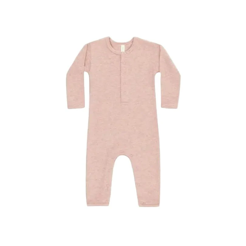Quincy Mae Essentials Ribbed Baby Jumpsuit Rose