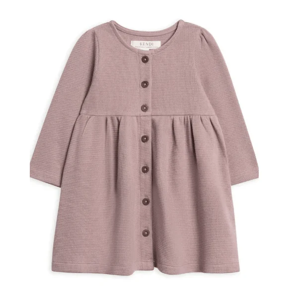Colored Organics Arden Waffle Knit Button Front Dress