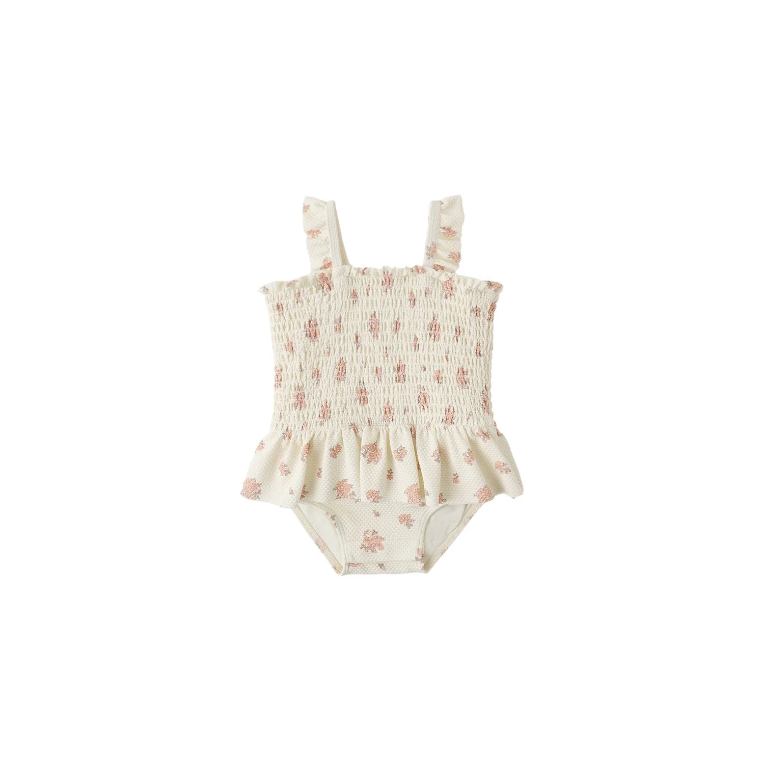 Quincy Mae Smocked One-Piece Swimsuit – Garden Rose