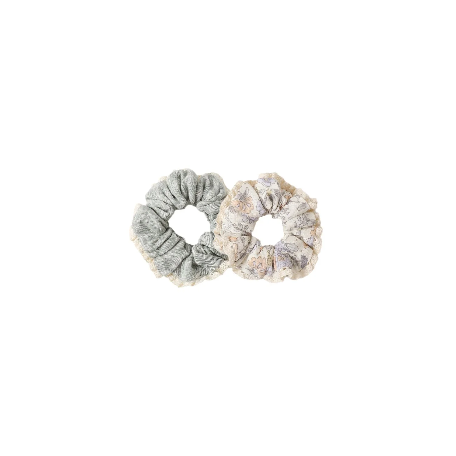 Rylee + Cru Scrunchie Set – Green Gingham, Bloom