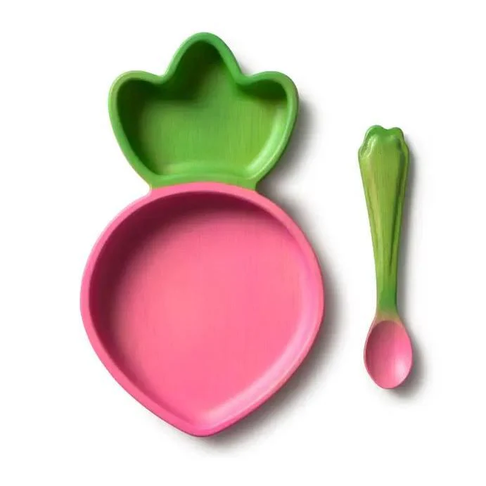 Oli & Carol Ramona the Radish Plate & Spoon Set