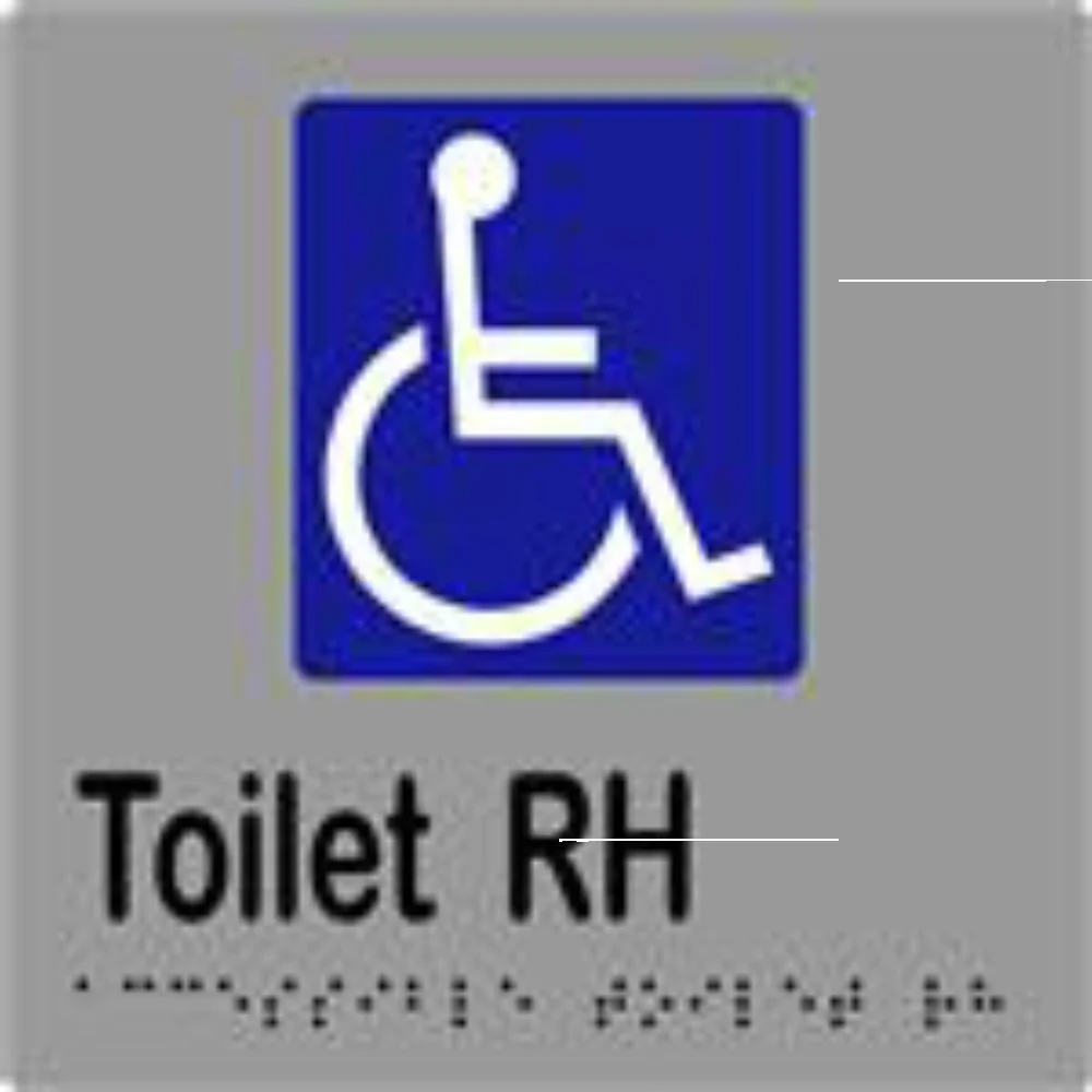 Accessible Toilet RH Sign with Braille, Laminated Vinyl 150×150
