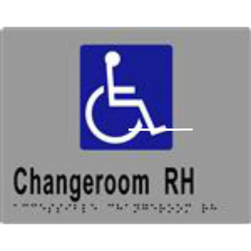 Accessible Changeroom RH Sign with Braille, Laminated Vinyl 200×150
