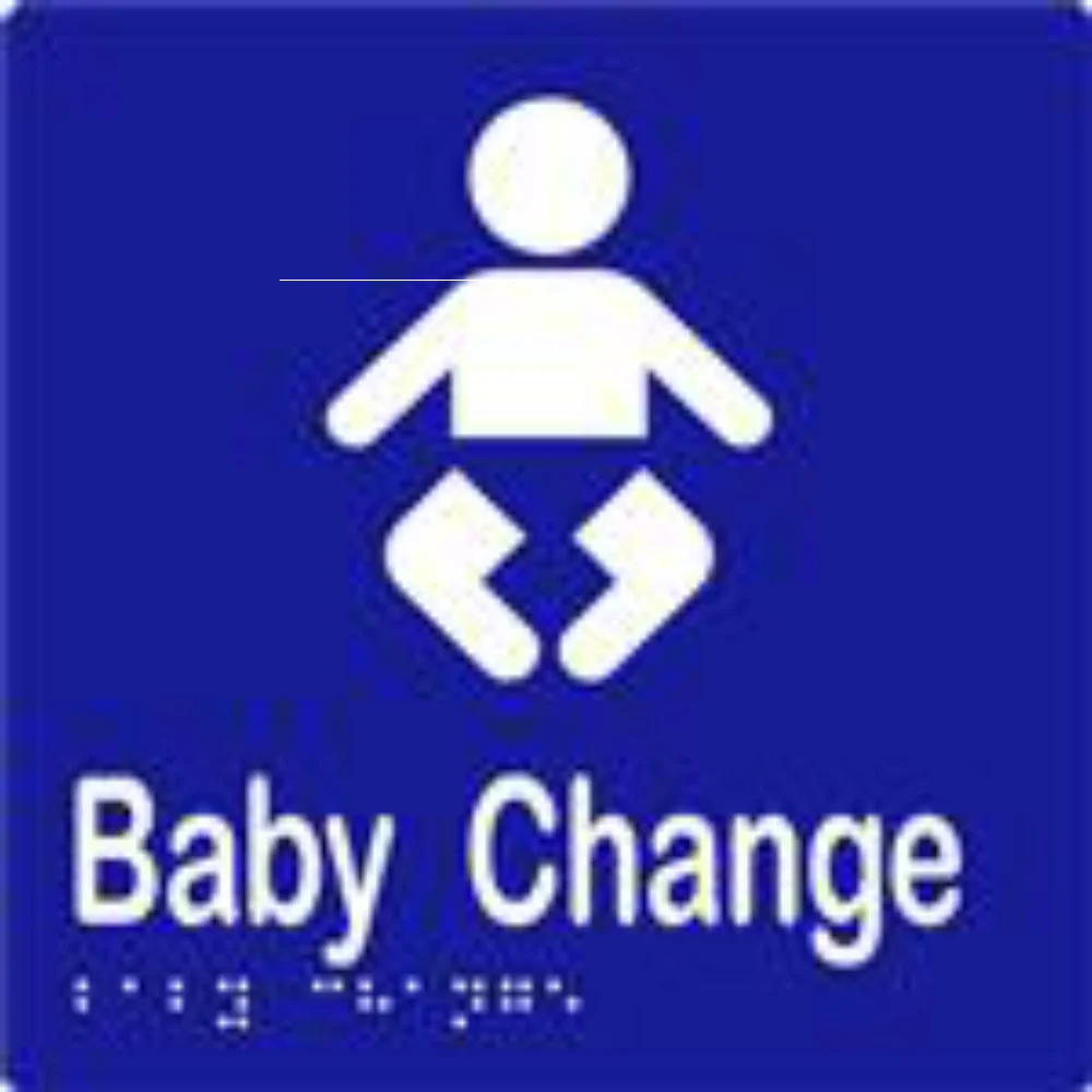 Baby Change Sign with Braille, Laminated Vinyl 150×150