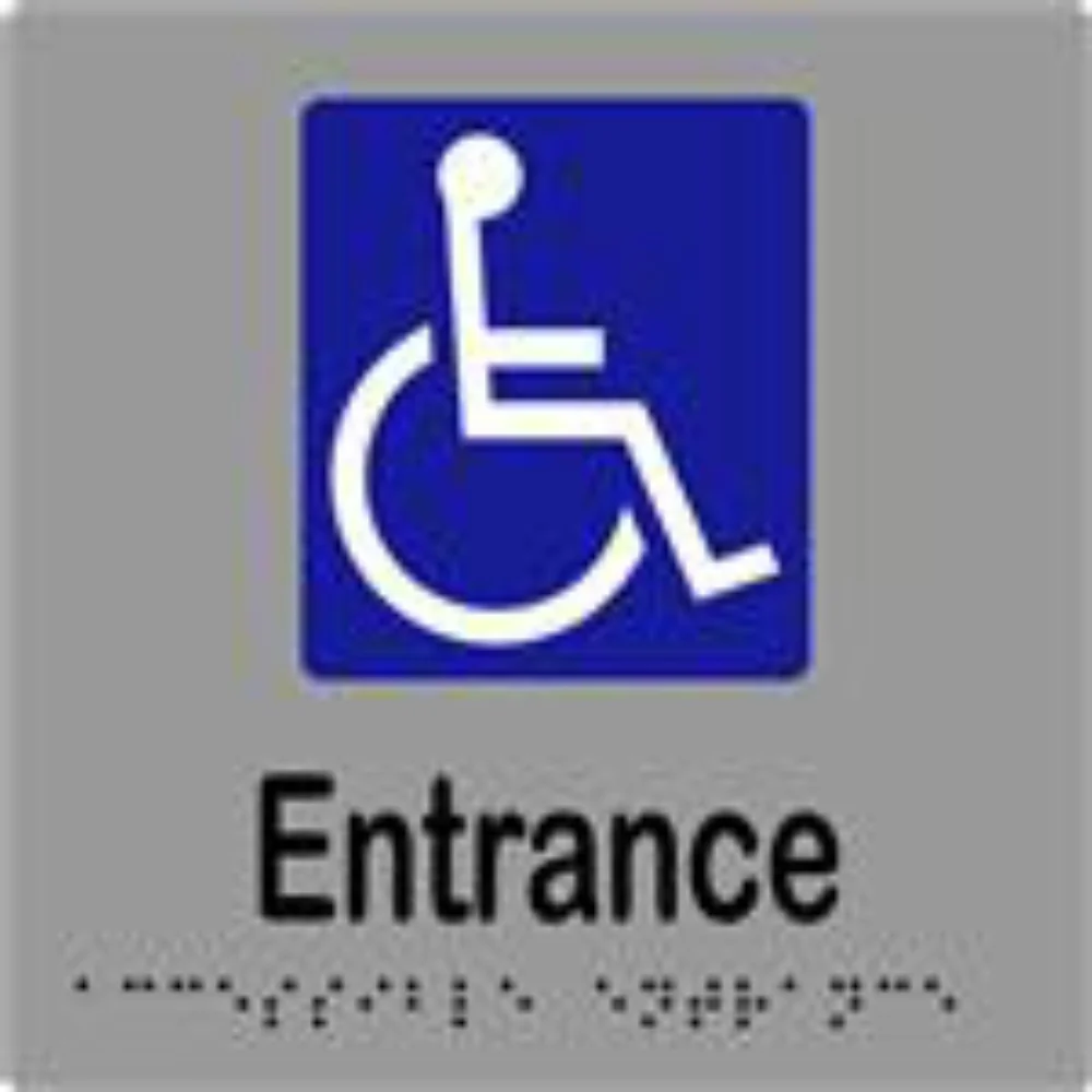 Accessible Entrance Sign with Braille, Laminated Vinyl 150×150