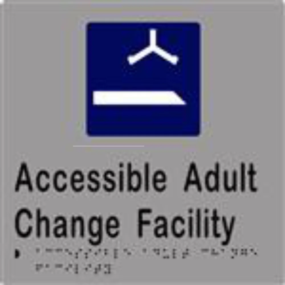 Accessible Adult Change Facility Sign with Braille, Laminated Vinyl 200×200