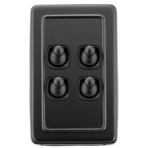 Tradco 4 Gang Flat Plate Toggle Switches