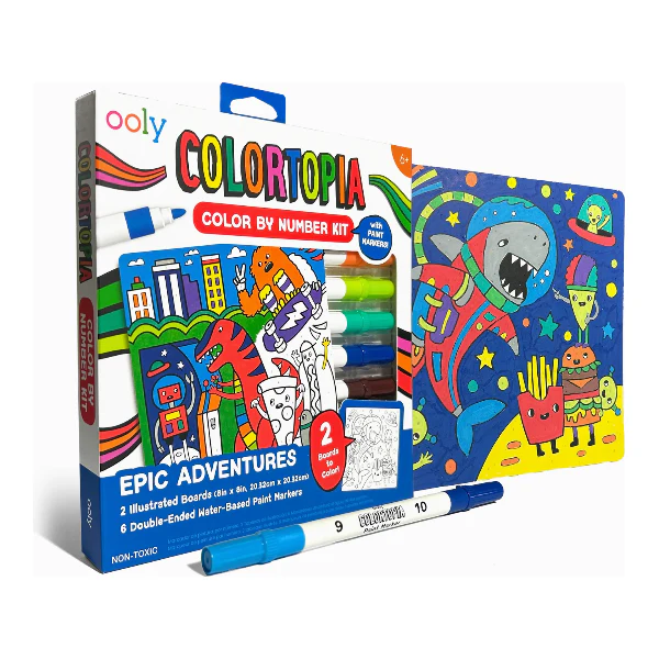 Ooly Colortopia Color By Number Paint Marker Kit- Epic Adventure