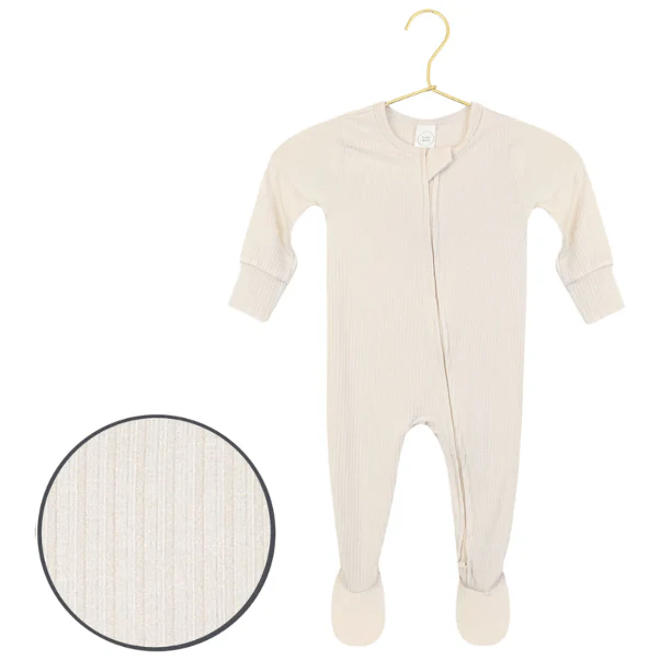 Lou Lou & Company Zippered Footie- Cove Ribbed