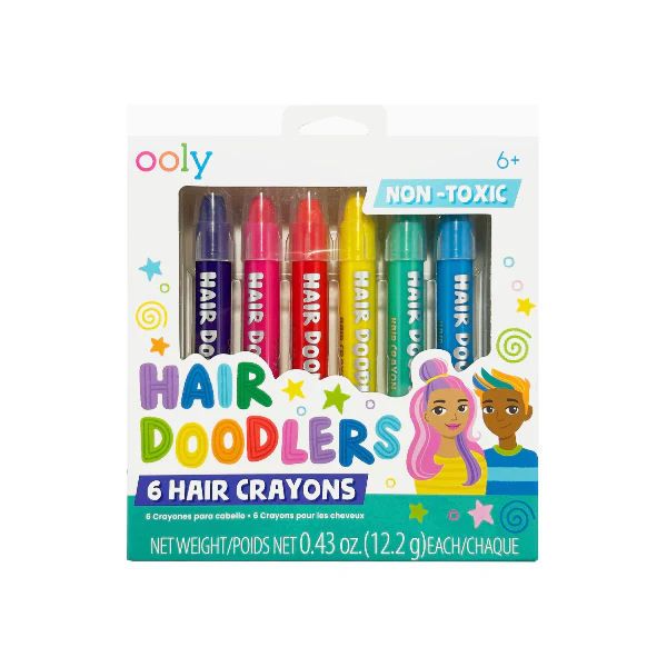 Ooly Hair Doodlers Hair Crayons- Set of 6