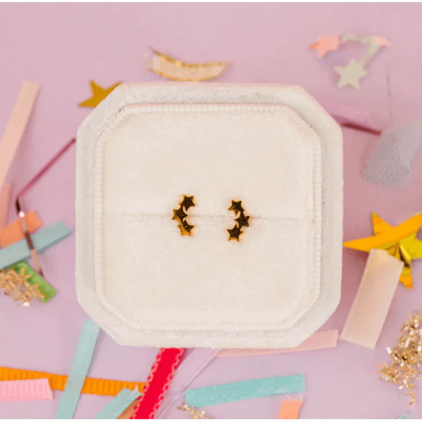 Pierced Co Triple Star Earrings