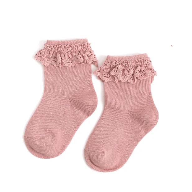 Little Stocking Co. – Blush Pink Lace Midi Sock