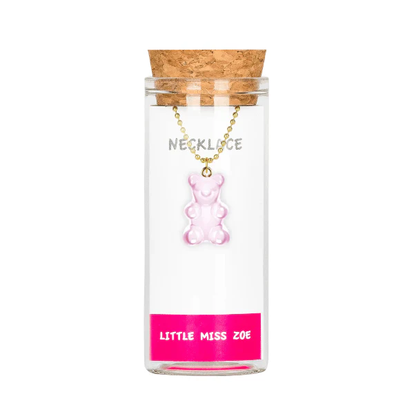 Little Miss Zoe Kids Charm Necklace- Light Pink Gummy Bear