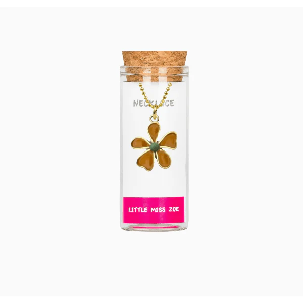 Little Miss Zoe Kids Charm Necklace- Yellow Flower