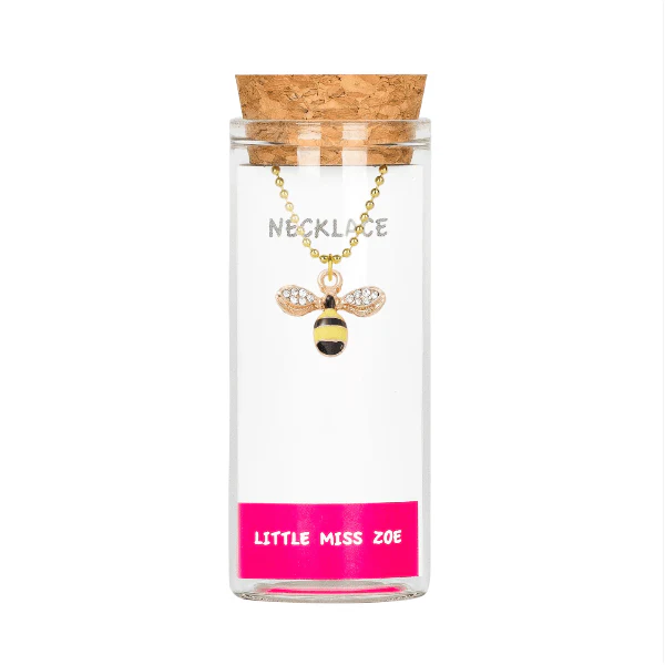 Little Miss Zoe Kids Charm Necklace- Yellow Bumble Bee