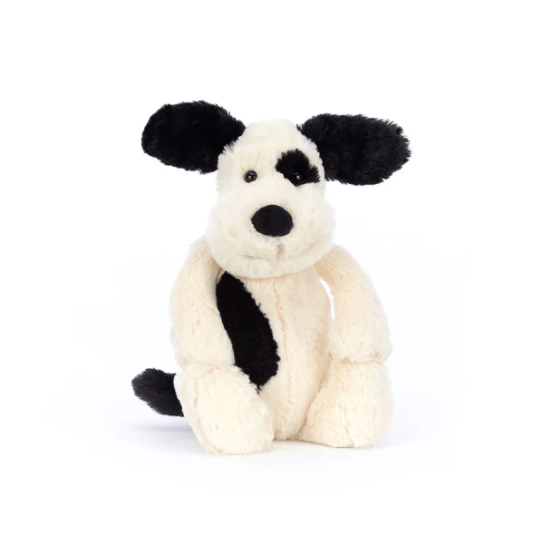 Jellycat Bashful Black & Cream Puppy – Medium
