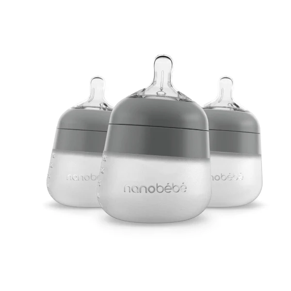 Nanobebe 5oz Flexy Silicone Baby Bottle- 3 Pack