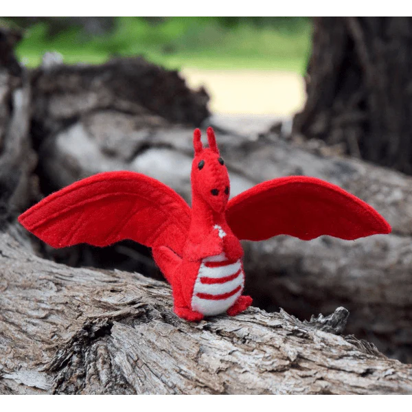 Tara Treasures Felt Dragon Toy- Red