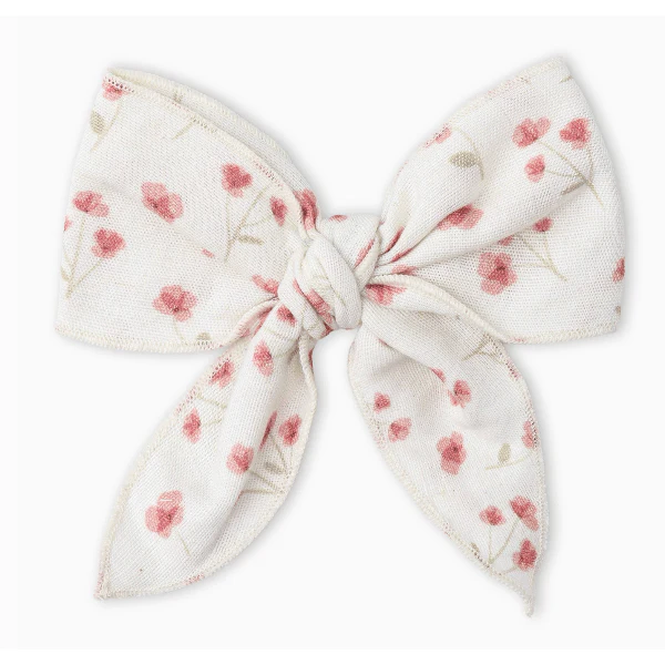 Makemake Organics Hair Bow Clip- Pink Bloom