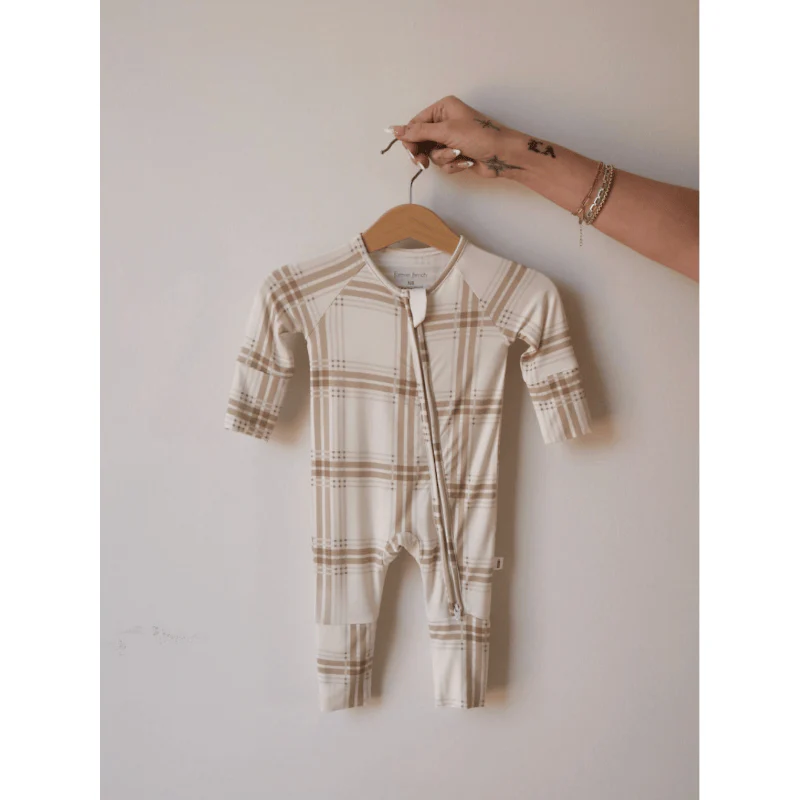 Forever French Bamboo Zip Pajamas – Ellis Plaid