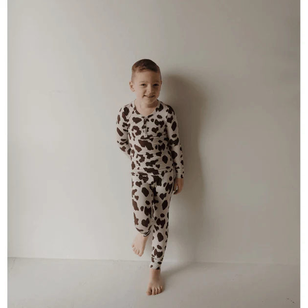 Forever French Bamboo Two Piece Pajama Set- Moo!