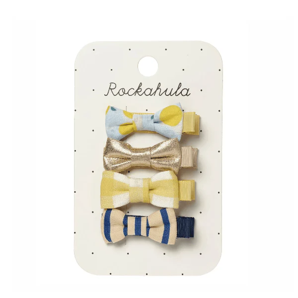Rockahula Lemon Drop Mini Bow Clip Set