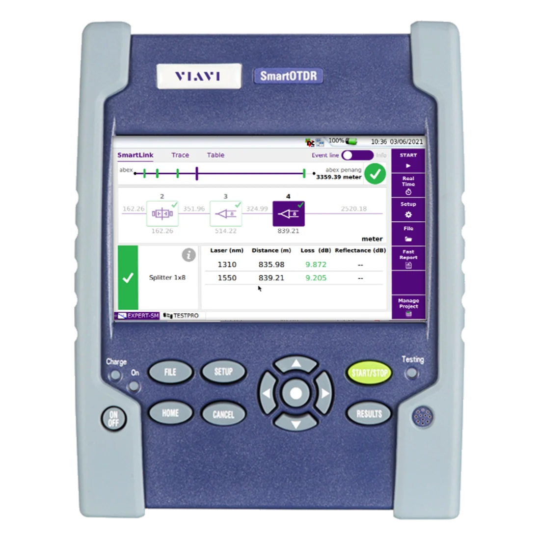 VIAVI | SmartOTDR 100B 1310/1550 AND FILTERED 1625NM - SC/APC | #ST-OTDRF136FB-APC-P1 - Image 2