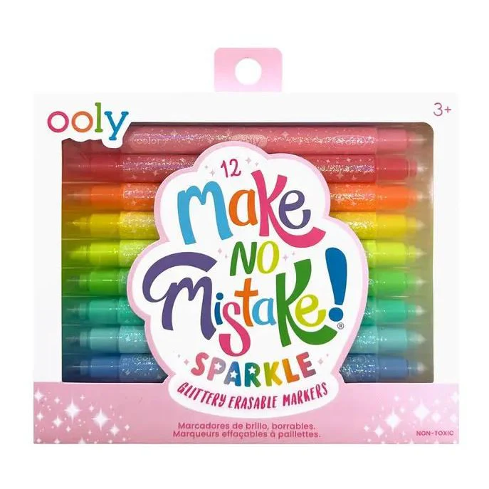 Ooly Make No Mistake Glittery Erasable Markers: Set of 12