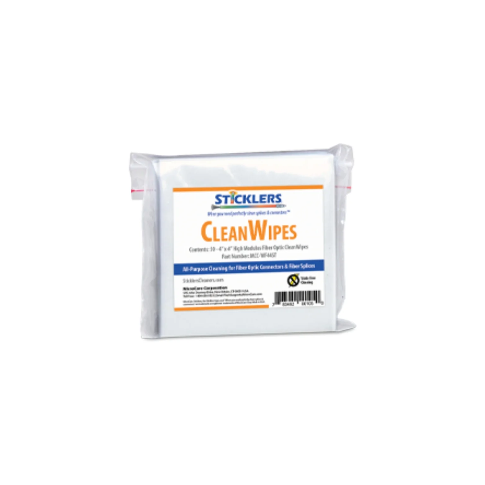 Sticklers | CleanWipes Fiber Optic Wipes – Flat Pack | #WF44ST