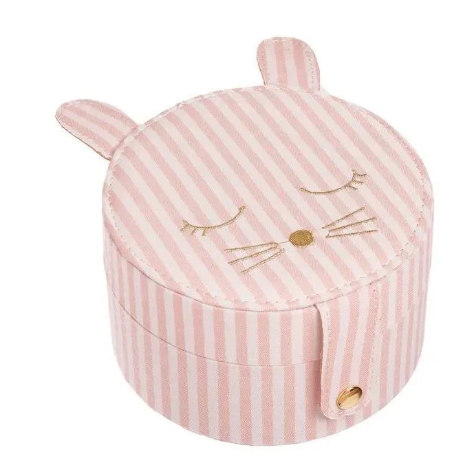 Rockahula Stripey Bunny Round Jewelry Box