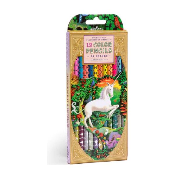 eeBoo Unicorn Garden 12 Double Color Pencils