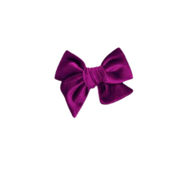 Lou Lou & Company Velvet Bow Clip- Single Small