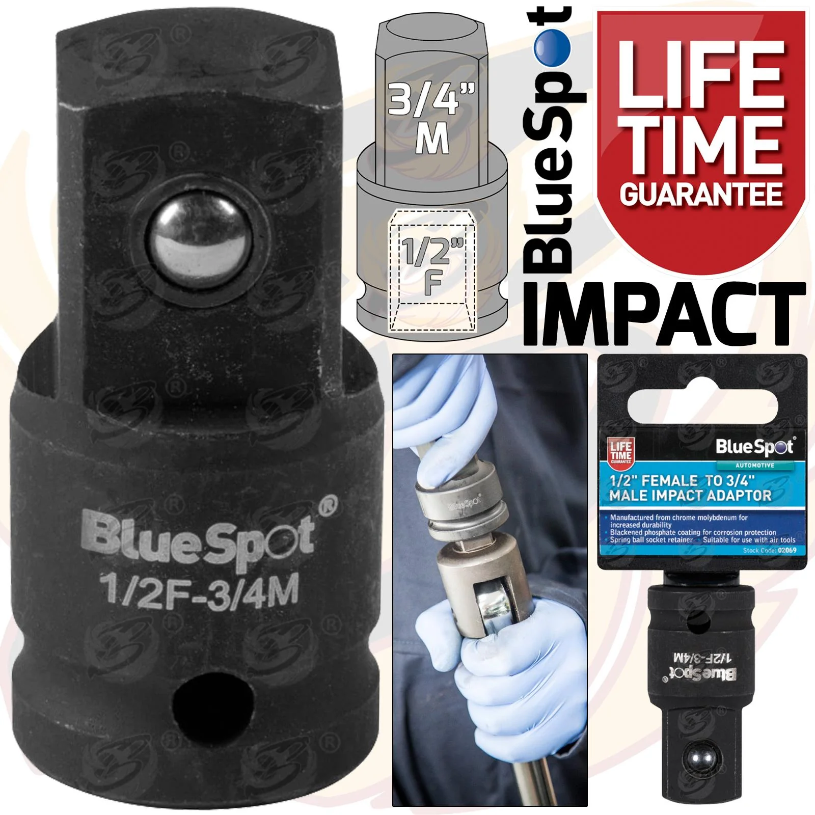BlueSpot Impact Socket Ada Pointer 1/2″ Drive Up To 3/4″ Drive ( 02069 )