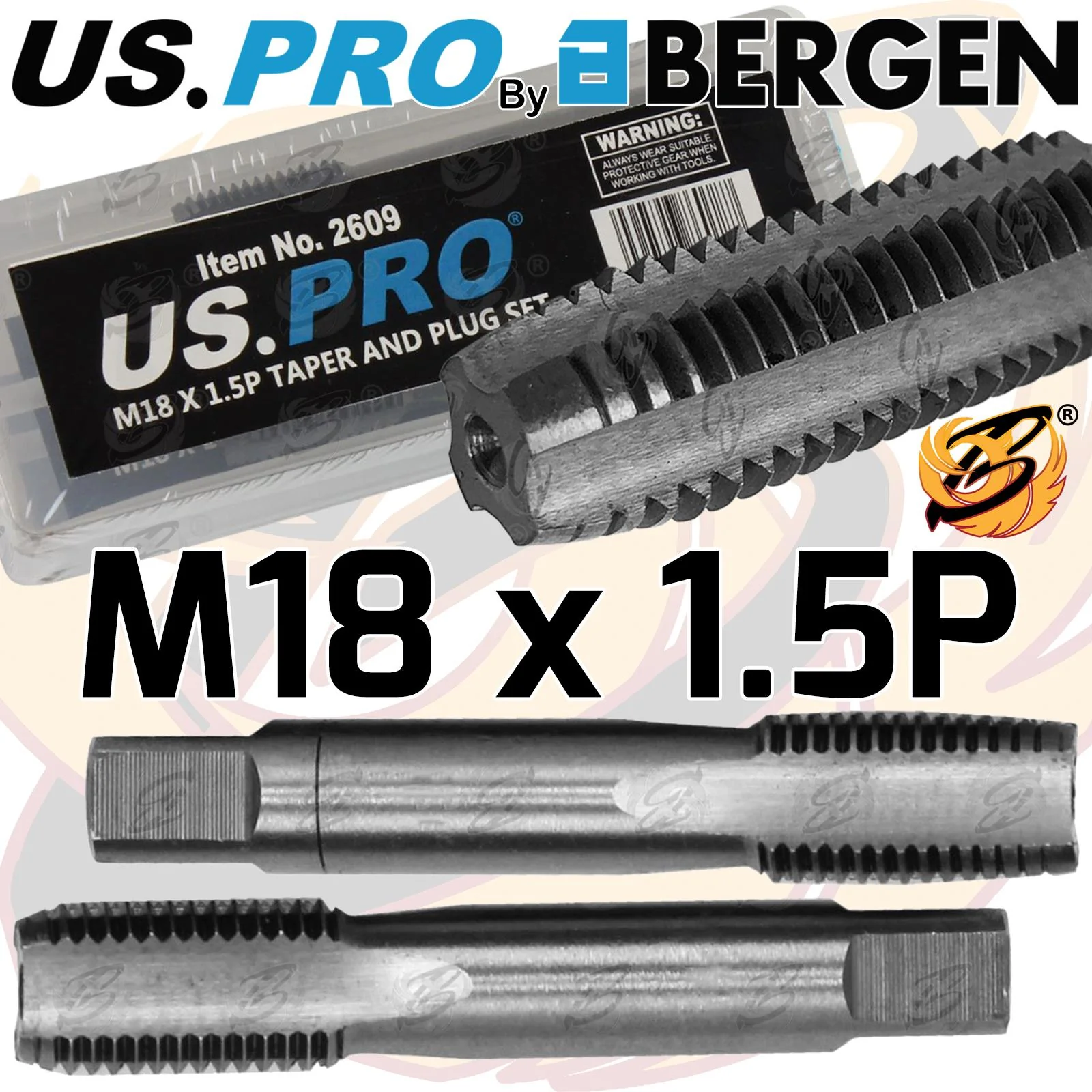 US Pro M18 x 1.5P Taper & Plug Set  2609