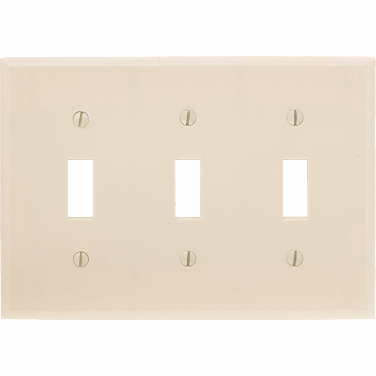 Leviton 3-Gang Plastic Toggle Switch Wall Plate, Ivory