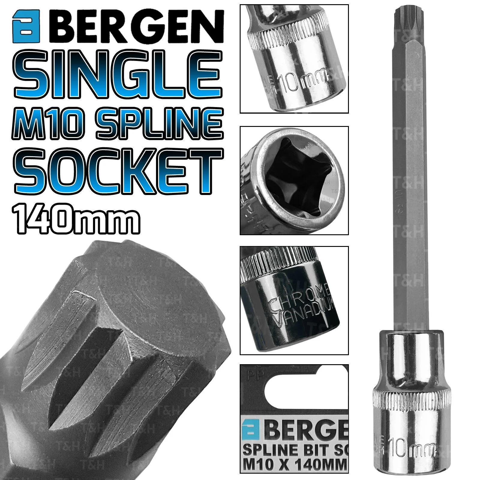 US PRO M10 1/2″ DRIVE 140MM LONG SPLINE BIT SOCKET ( SINGLE )