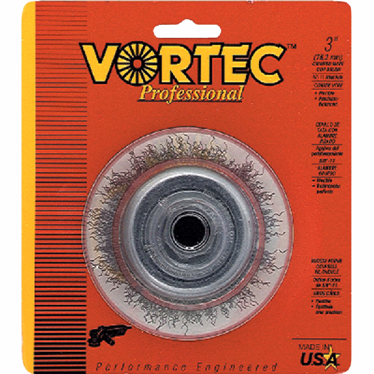 Weiler Vortec 3 In. Crimped 0.014 In. Angle Grinder Wire Brush