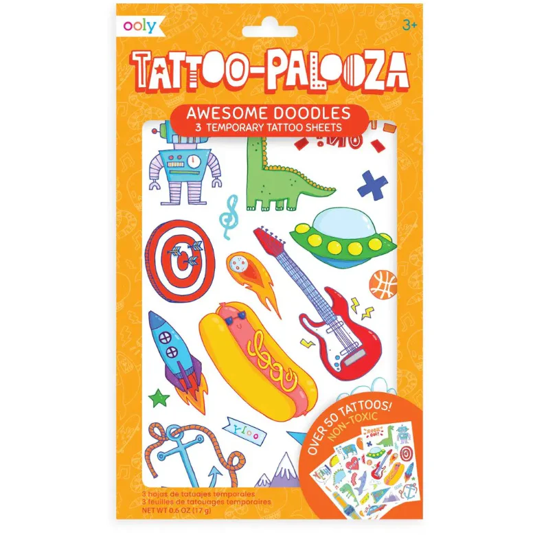 Ooly Tattoo Palooza Temporary Tattoo: Awesome Doodles