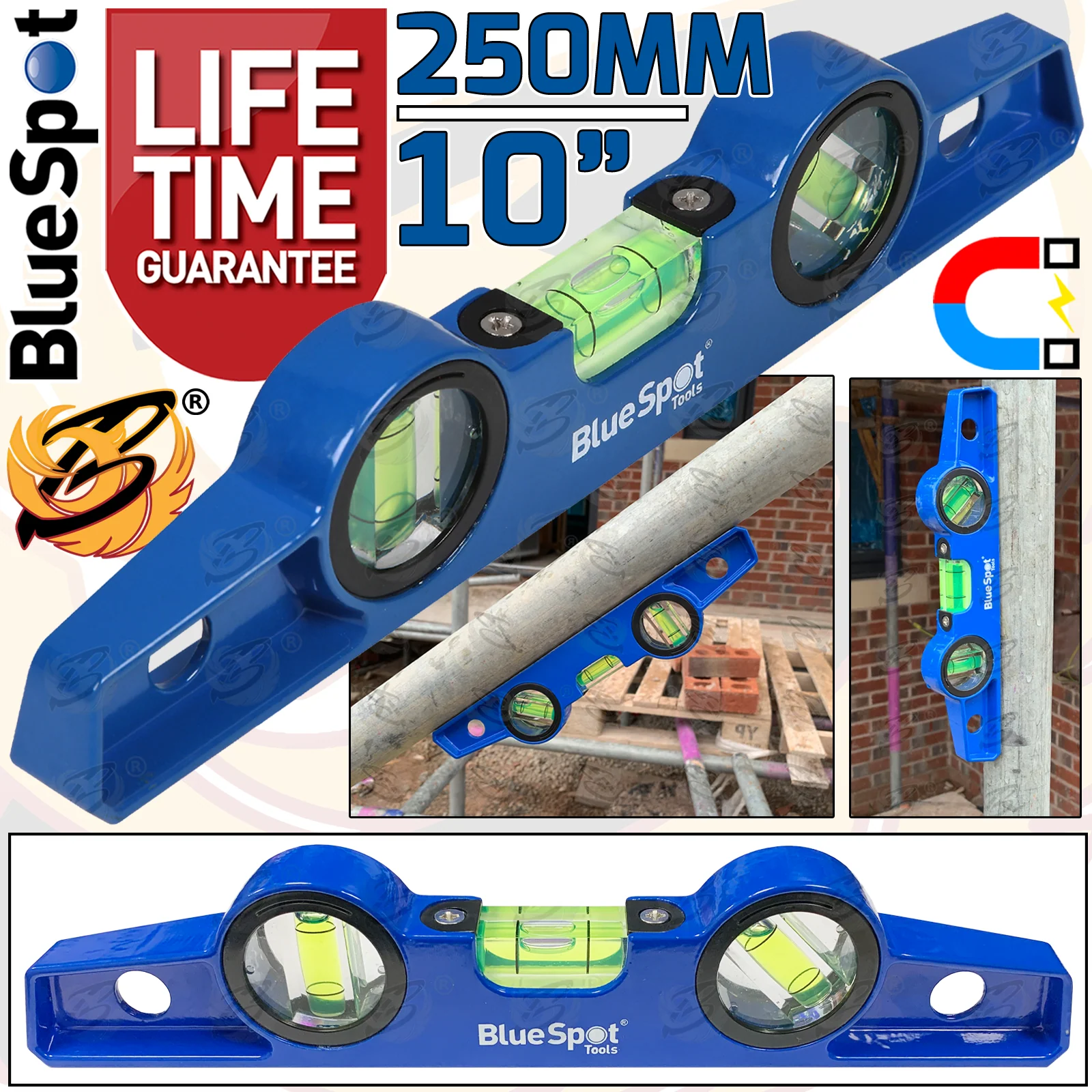 BlueSpot 10″ ( 250mm ) Magnetic Scaffold Level ( 34206 )