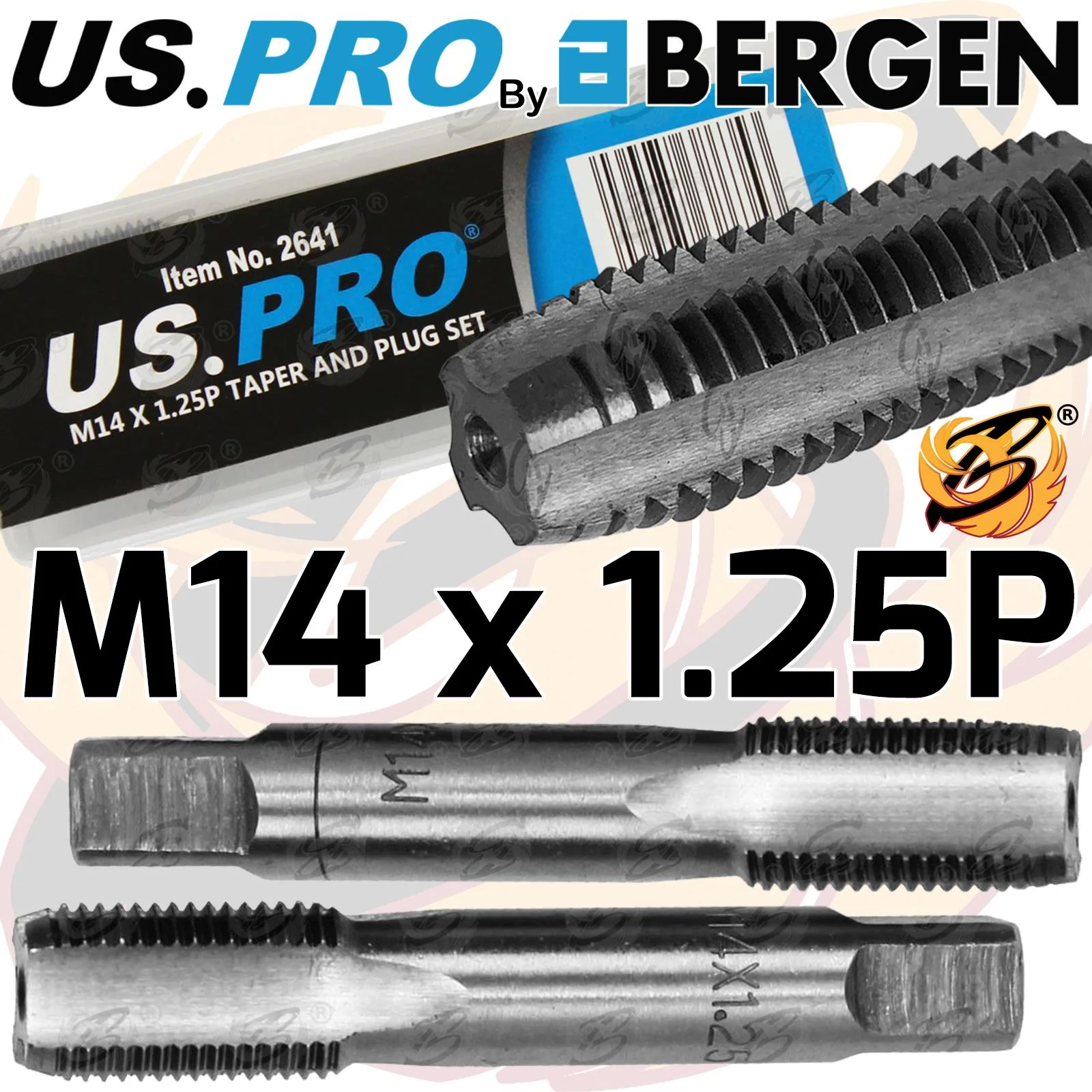 US Pro M14 x 1.25P Taper & Plug Set  2641 ( DIS )