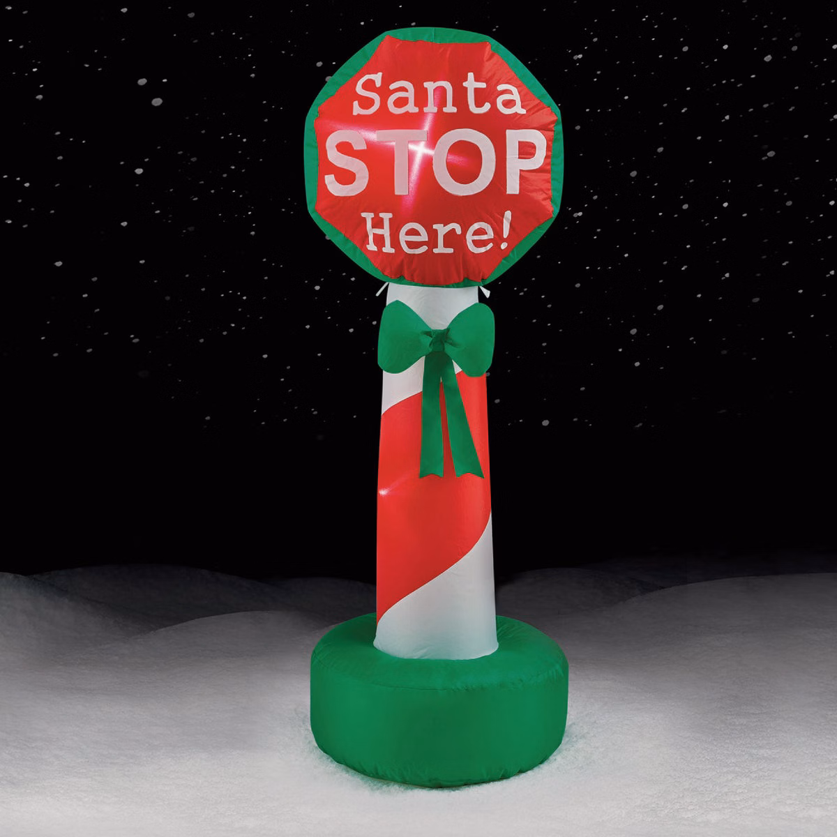Brite Star 4 Ft. Santa Stop Here Sign Airblown Inflatable