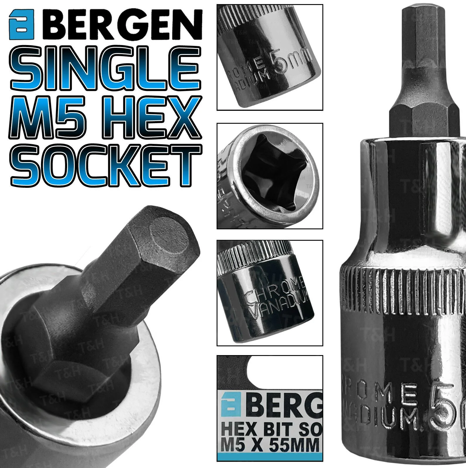 US PRO H5 1/2″ DRIVE 55MM LONG HEX BIT SOCKET ( SINGLE )
