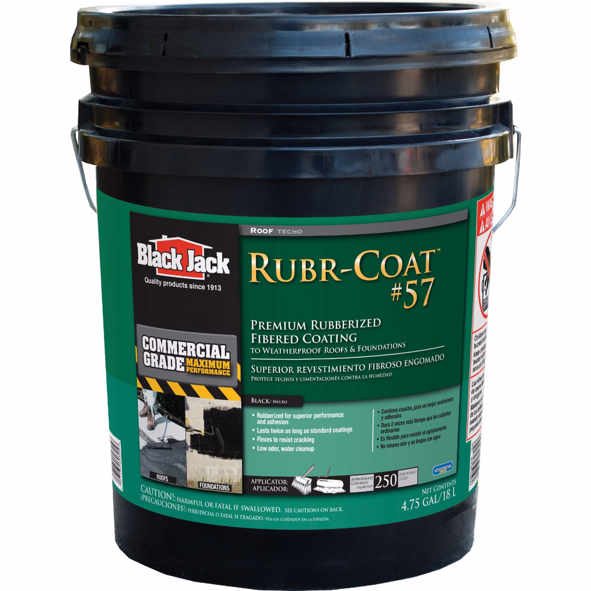 Black Jack Rubr-Coat #57 5 Gal. Premium Rubberized Fibered Coating