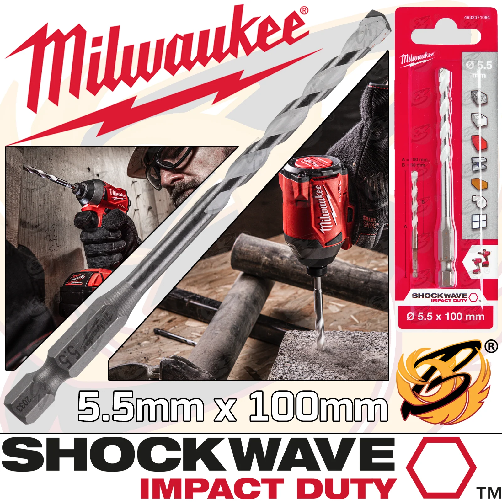 Milwaukee 5.5mm x 100mm Multi Material Drill Bit ( 4932471094 )